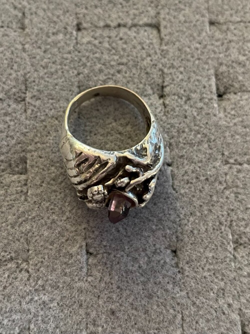 Vintage Sterling Silver Ring Sz 5 Handmade Amethyst Bob Stringer OOAK Y2K $325 - Picture 4 of 16